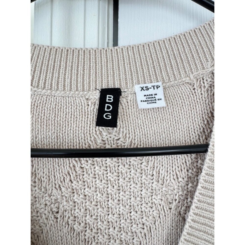Bdg Tan Diamond Pattern Knit Button Front Cardiga… - image 3